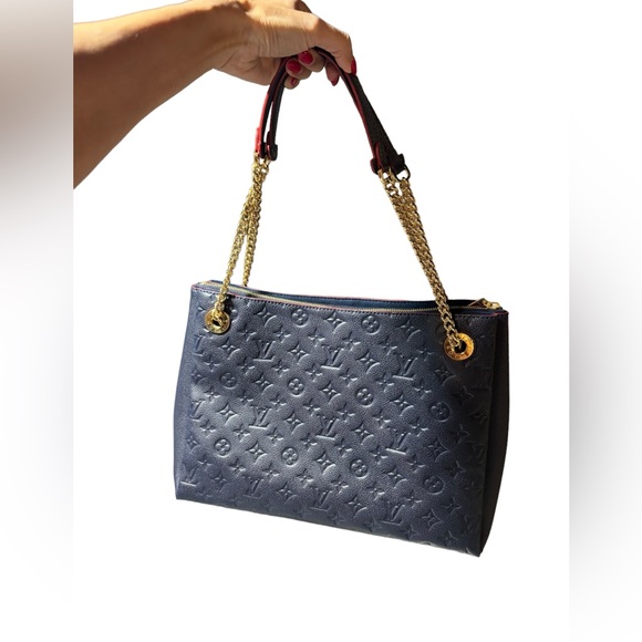 Sold.   LOUIS VUITTON Navy Red
Surene Mm Marine Rouge Monogram Empreinte - Picture 2 of 10